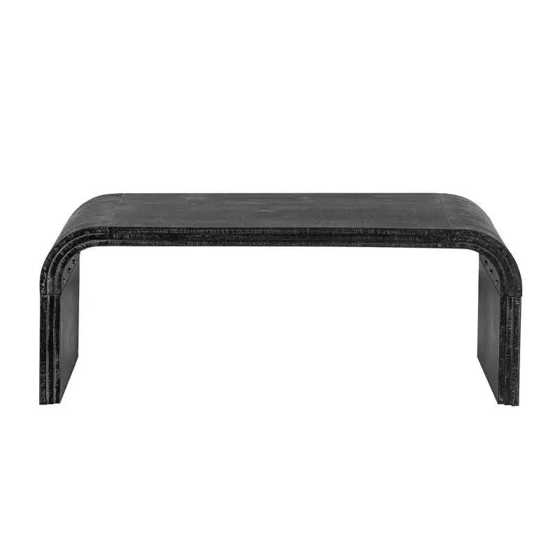 Coffee Table with Curved Art Deco Design for Living Room or Dining Room Antique Black