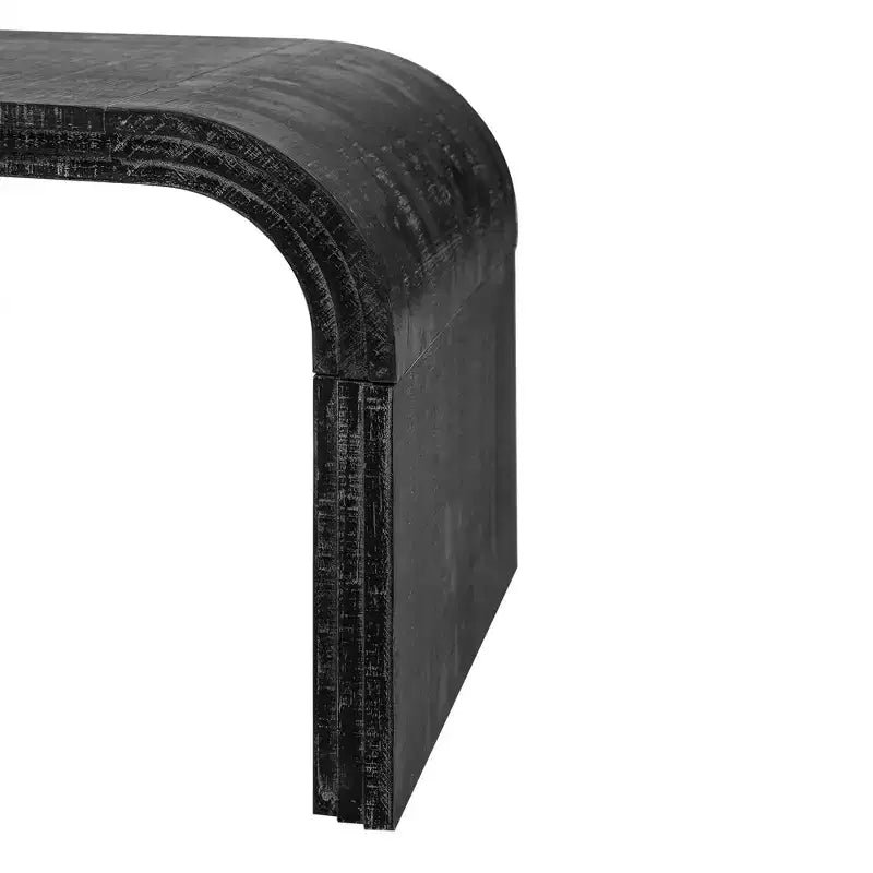 Coffee Table with Curved Art Deco Design for Living Room or Dining Room Antique Black