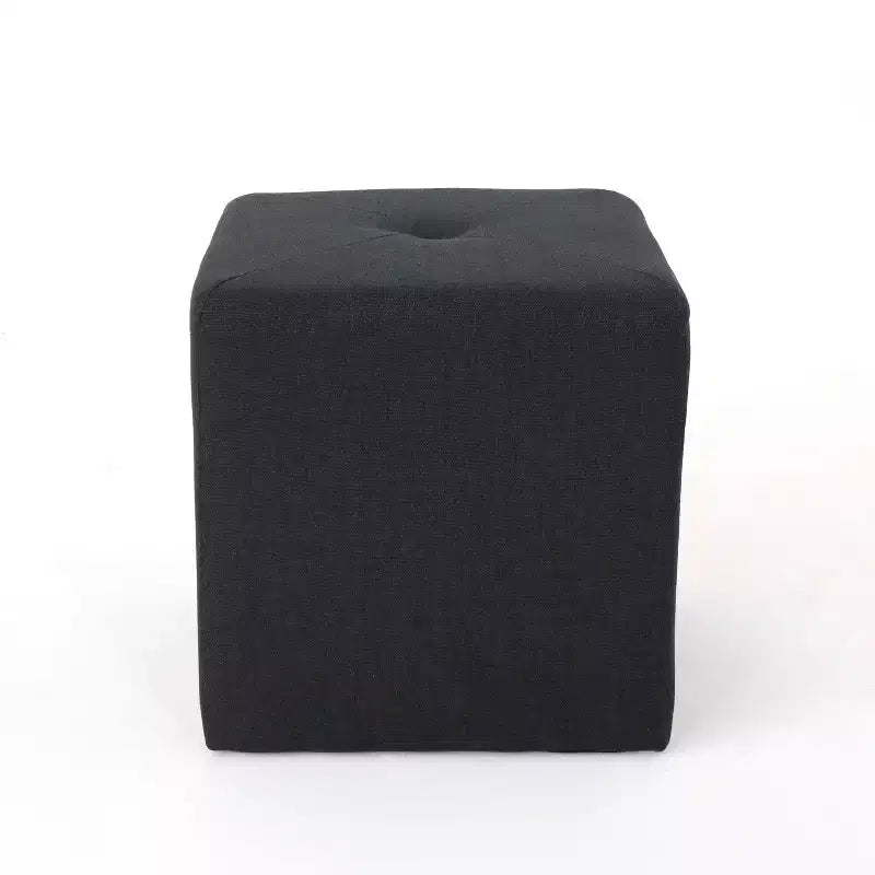 Contemporary Fabric Tufted Square Ottoman