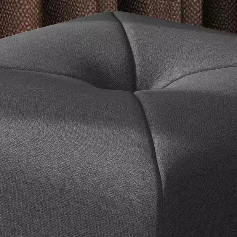 Contemporary Fabric Tufted Square Ottoman