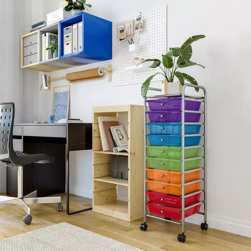 10-Drawer Organizer Rolling Storage Cart