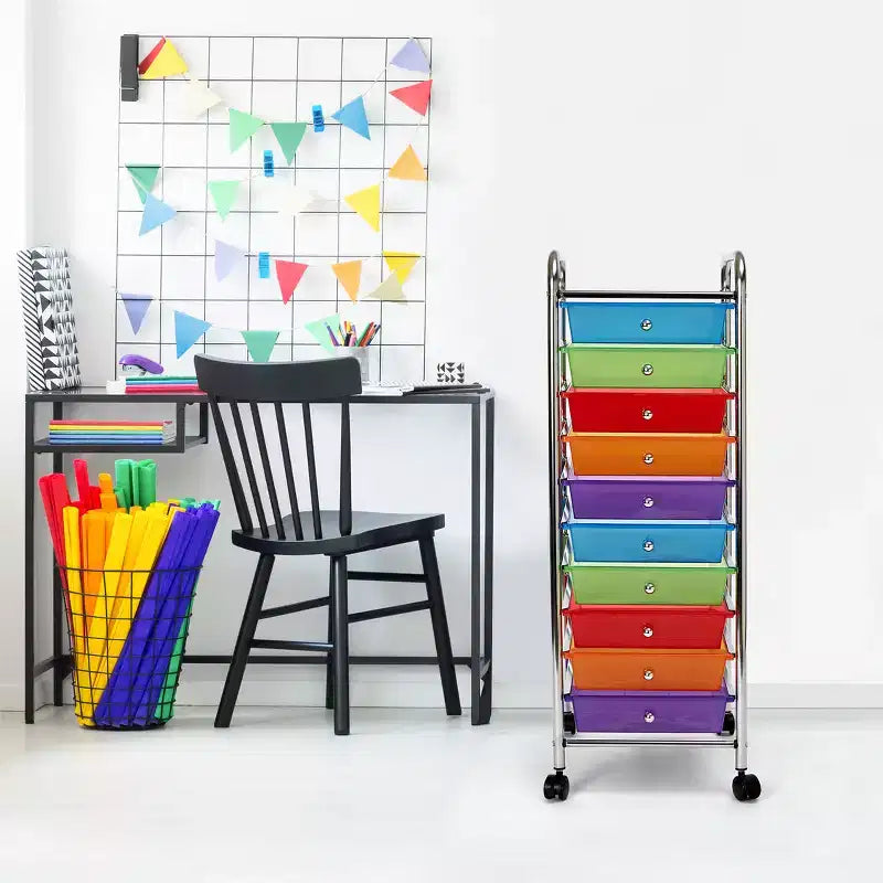 10-Drawer Organizer Rolling Storage Cart