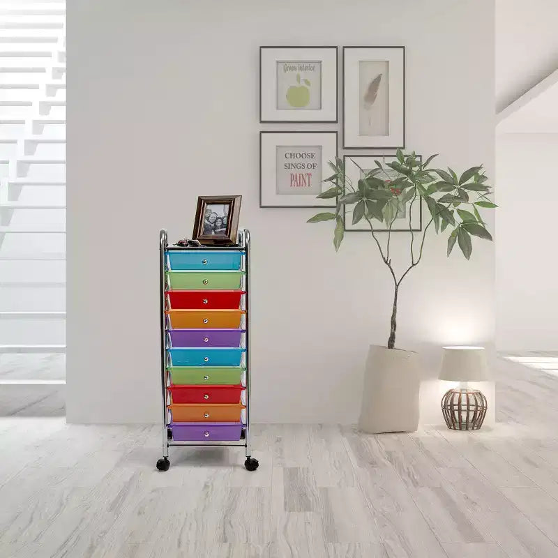 10-Drawer Organizer Rolling Storage Cart