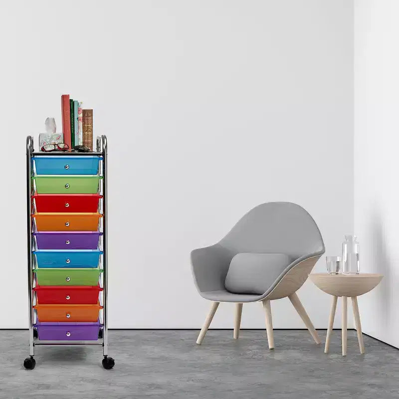 10-Drawer Organizer Rolling Storage Cart