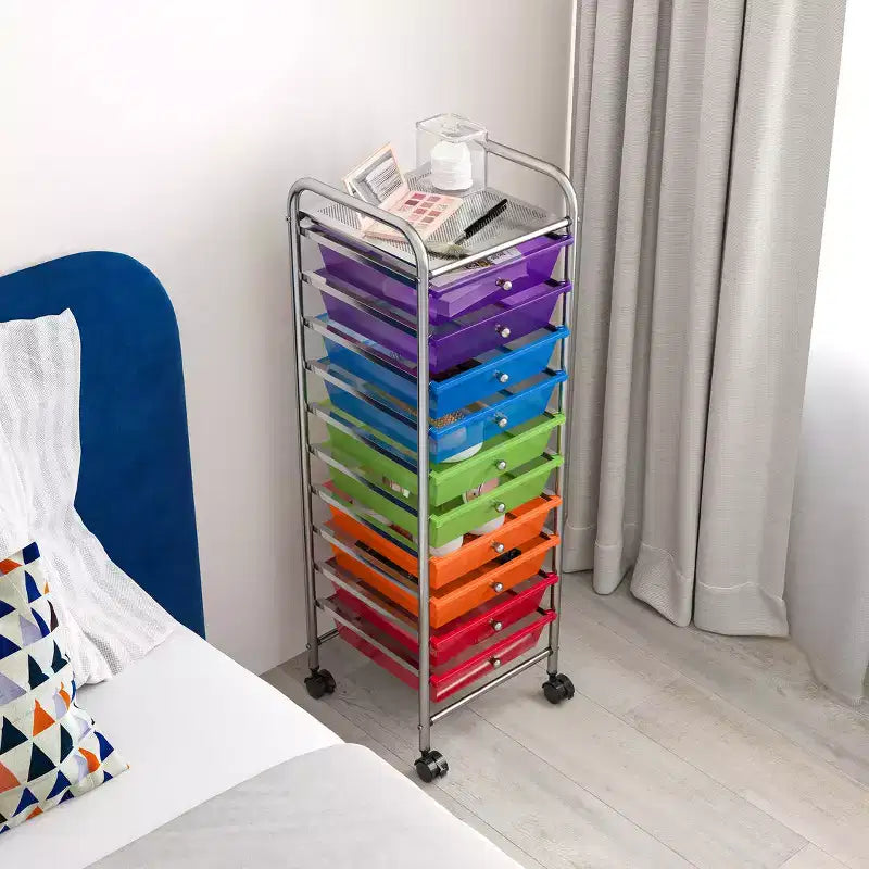 10-Drawer Organizer Rolling Storage Cart