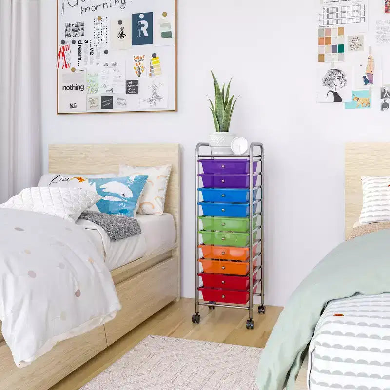 10-Drawer Organizer Rolling Storage Cart