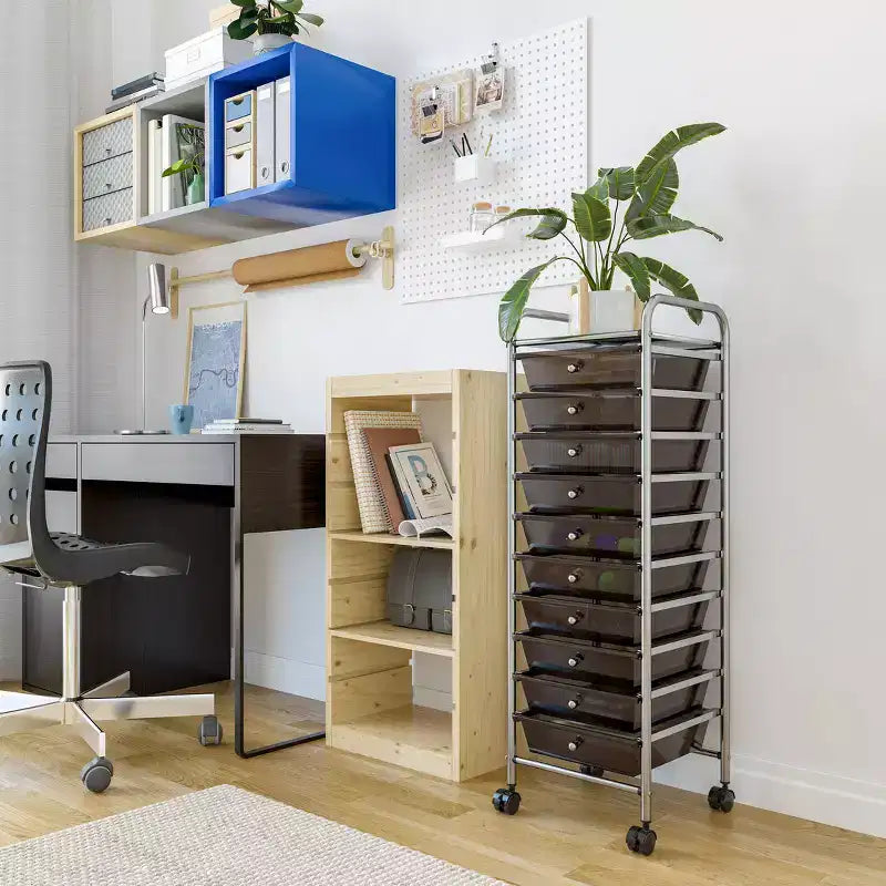 10-Drawer Organizer Rolling Storage Cart