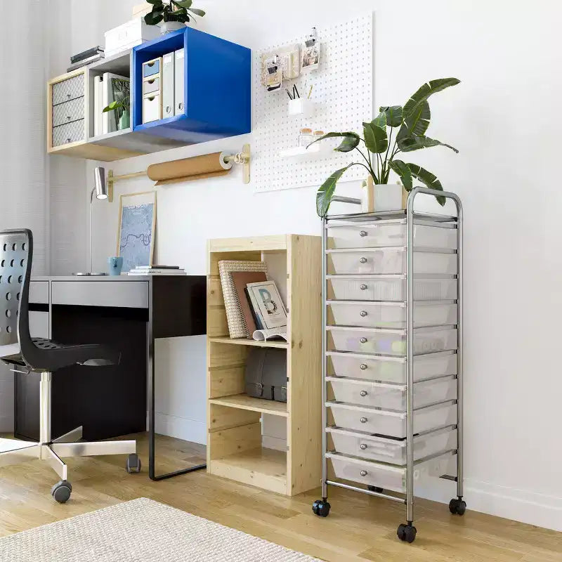 10-Drawer Organizer Rolling Storage Cart