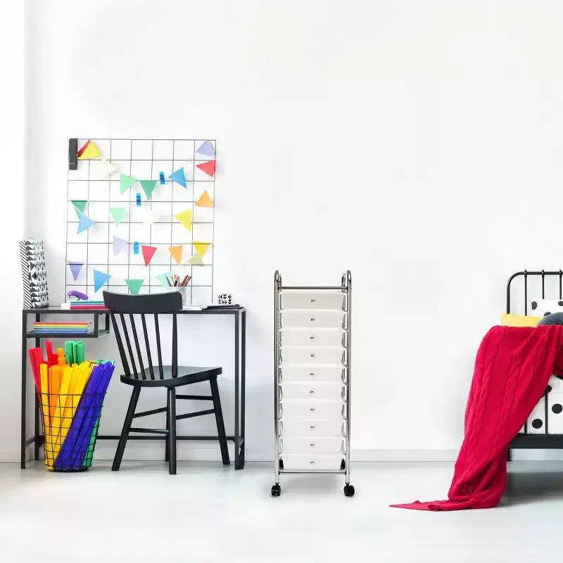 10-Drawer Organizer Rolling Storage Cart