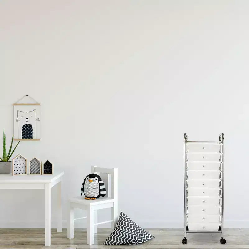 10-Drawer Organizer Rolling Storage Cart