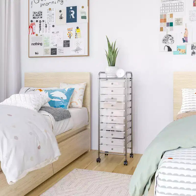 10-Drawer Organizer Rolling Storage Cart