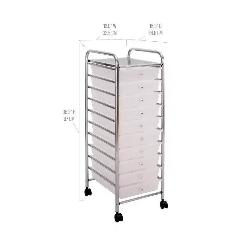 10-Drawer Organizer Rolling Storage Cart
