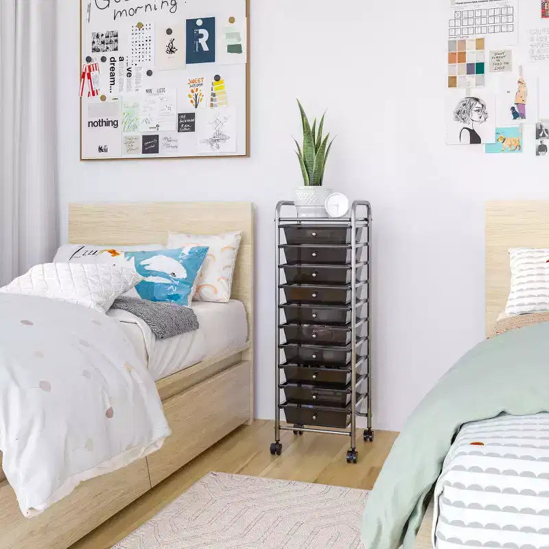 10-Drawer Organizer Rolling Storage Cart