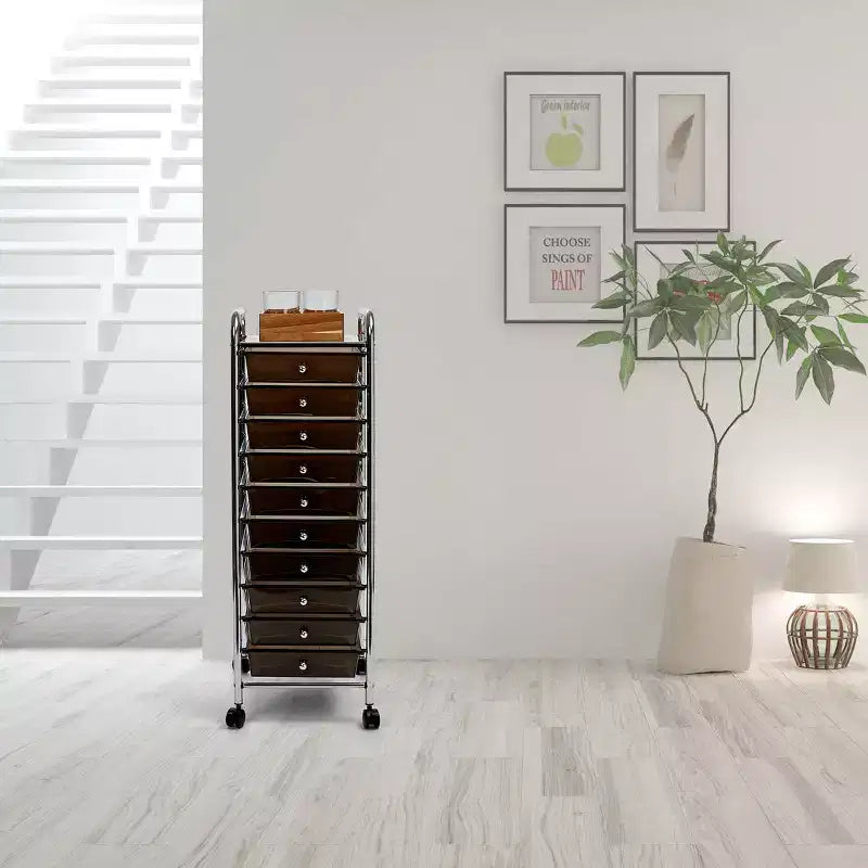 10-Drawer Organizer Rolling Storage Cart