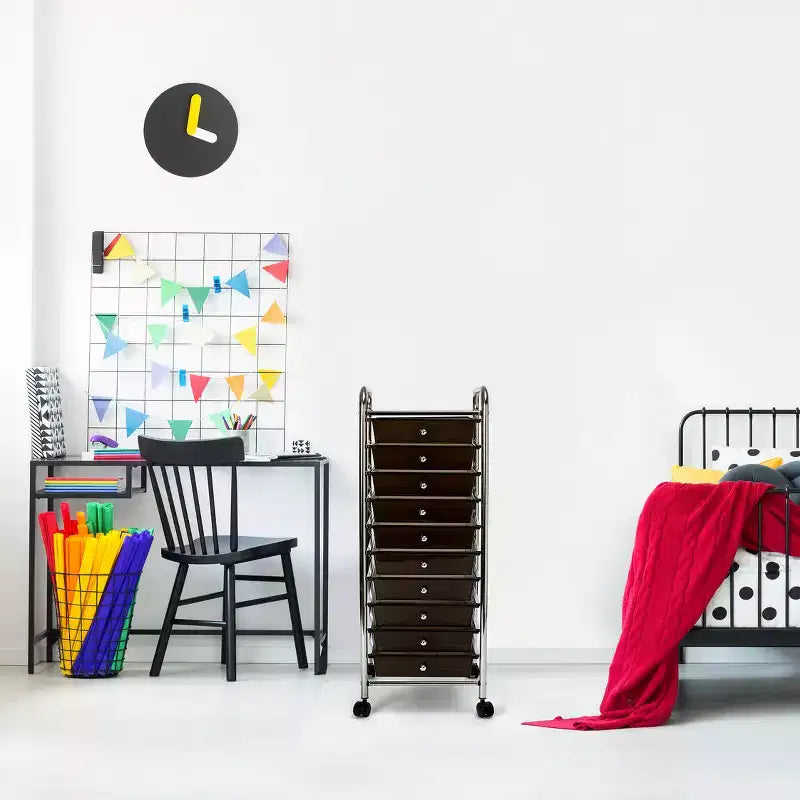10-Drawer Organizer Rolling Storage Cart