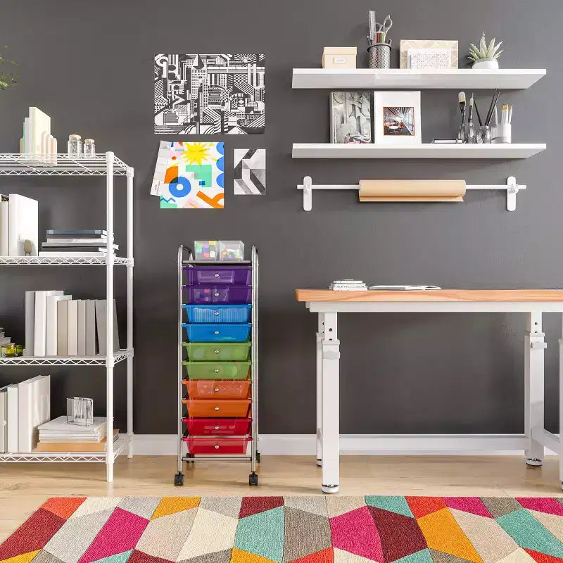 10-Drawer Organizer Rolling Storage Cart