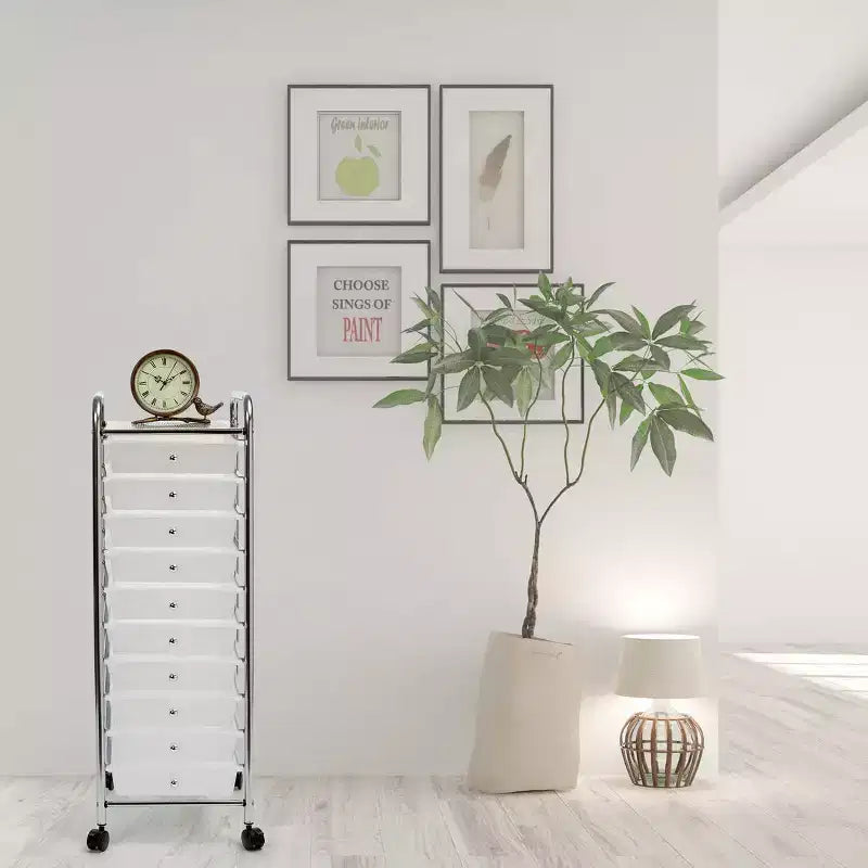 10-Drawer Organizer Rolling Storage Cart